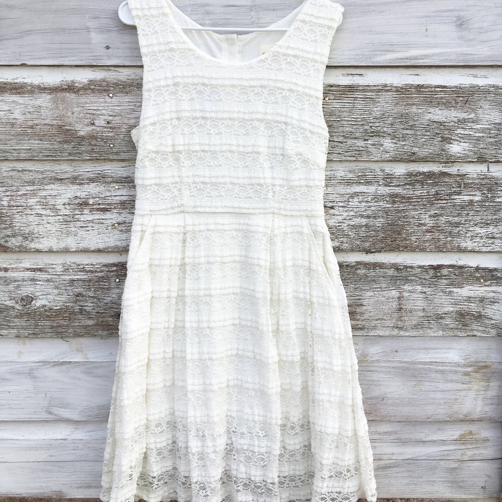 Matilda Jane white lace dress with POCKETS!